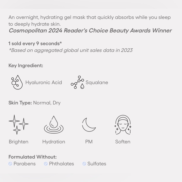 $11❤️‍🔥 LAST 1! LANEIGE Water Sleeping Mask Moisturizer Mini 🛌 NEW - Picture 5 of 6